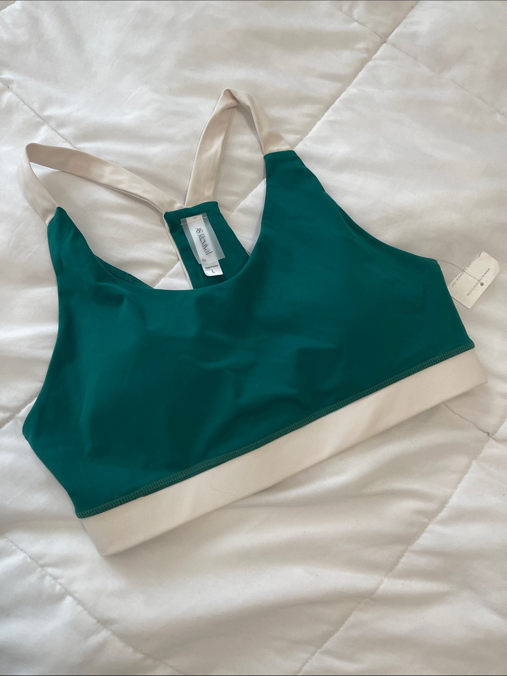 Everyday Support Green & Cream Sports Bra